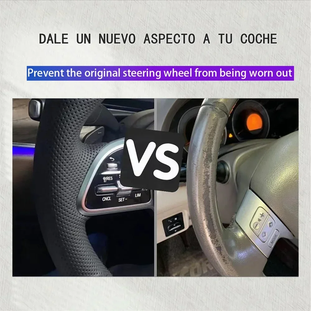 DIY Car Steering Wheel Cover Carbon Fiber Leather For Honda Accord 7th 2003 2004 2005 2006 2007 Car Interior Accessories view 2