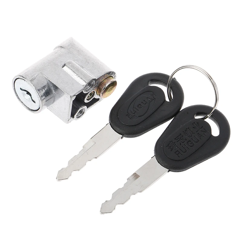 1Set Ignition Lock Battery Safety Pack Box  1 Safety lock + 2 key For Motorcycle Electric Bike Scooter E-bike