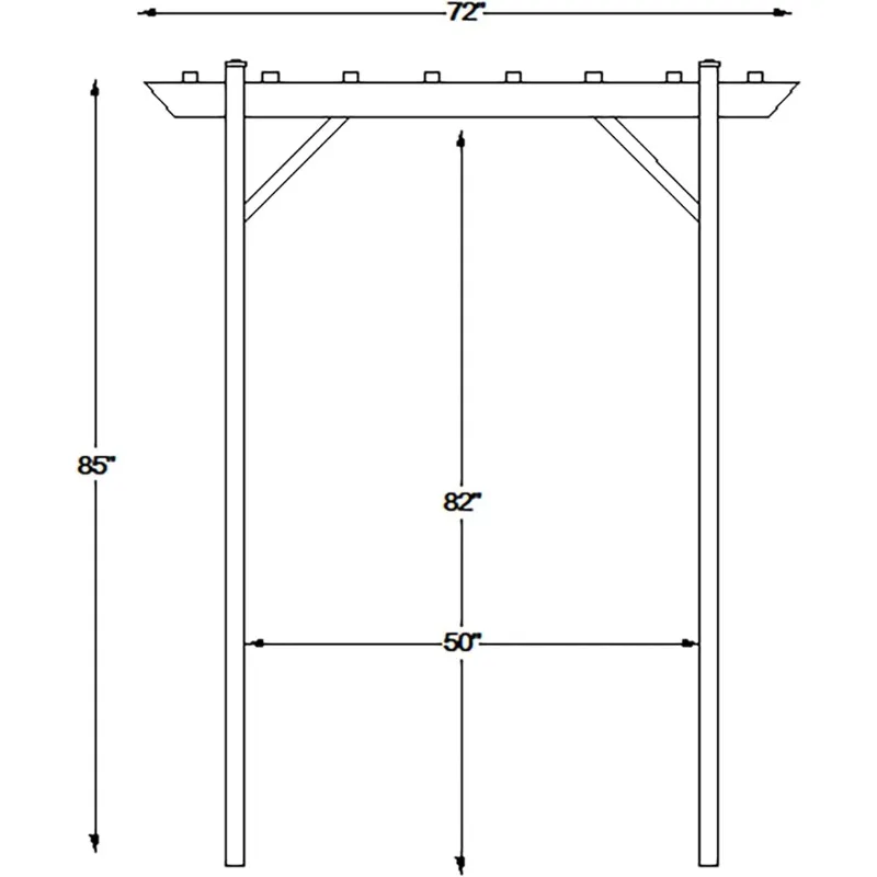 Wellington Arbor, 72 by 85 Inch PVC Patio Garden Arch, Outdoor Backdrop Frame Decoration or Trellis for Climbing Plants