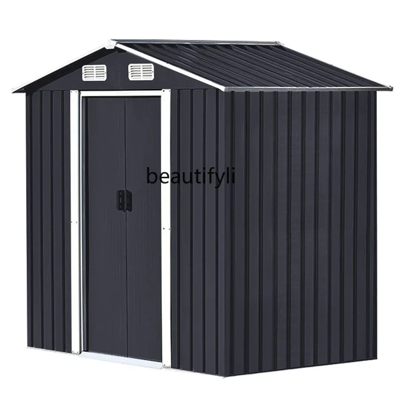 Outdoor tin house garden courtyard roof yard temporary storage tool storage room