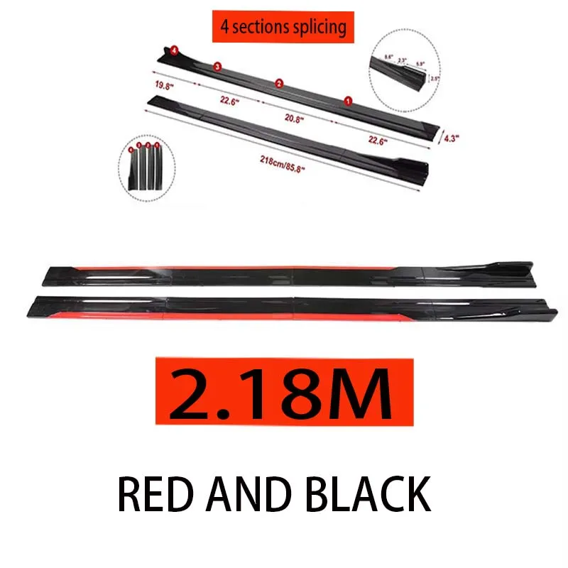 Universele 2.2 m Side Rokken Uitbreiding Rocker Splitters Diffuser Winglet Vleugels Voor VW Golf 7 MK7 Tiguan MK2 T-roc T-cross Golf 8