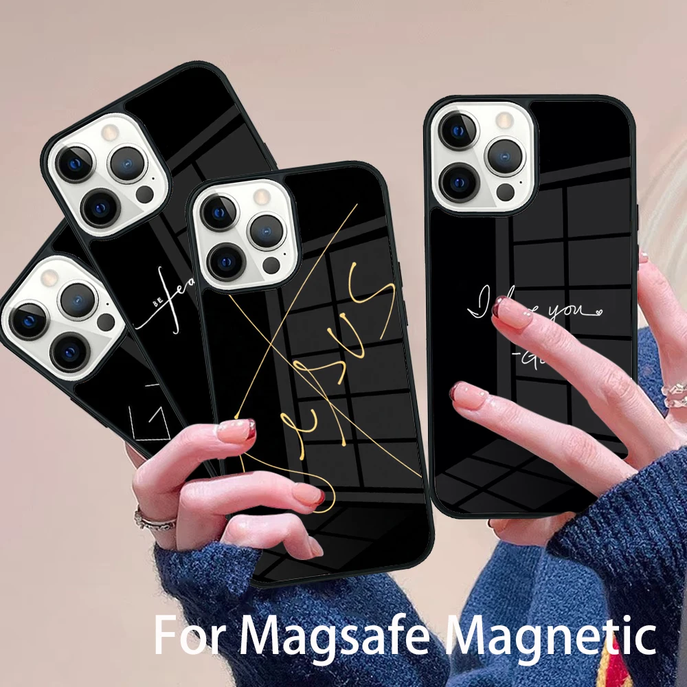 

Bible Jesus Christian Phone Case Magesafe Magnetic Wireless Charge Cover For IPhone 16 11 12 13 14 15 Pro Max Plus Mini