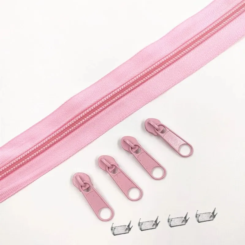 1/2/3/5/10 متر 5 # لفات سحابات طويلة من النايلون مع 4/8/12 /20/40 قطعة منزلق بسحاب لملحقات خياطة الخياط #6