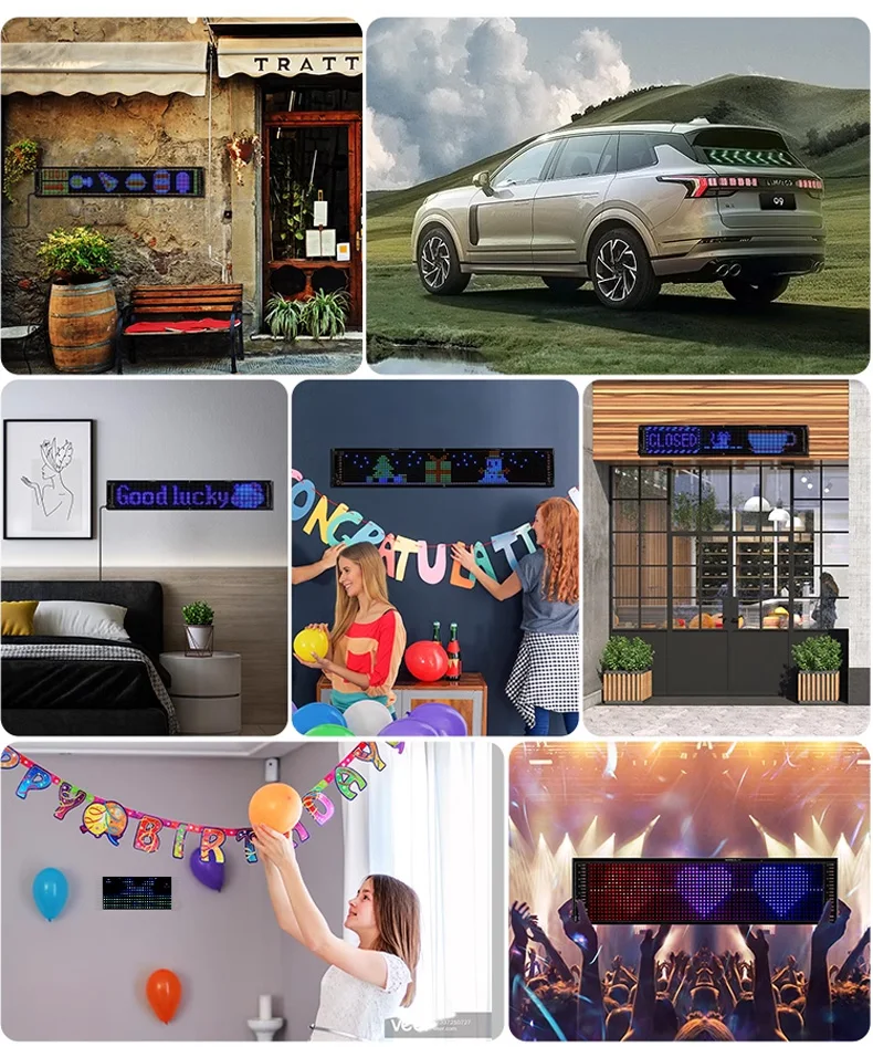 Multifunktionales helles Devil Eyes LED-Licht für die Windschutzscheibe des Autos, flexibel, programmierbar, Scroll-LED-Anzeige, Bluetooth-APP-Steuerung – Detail 16