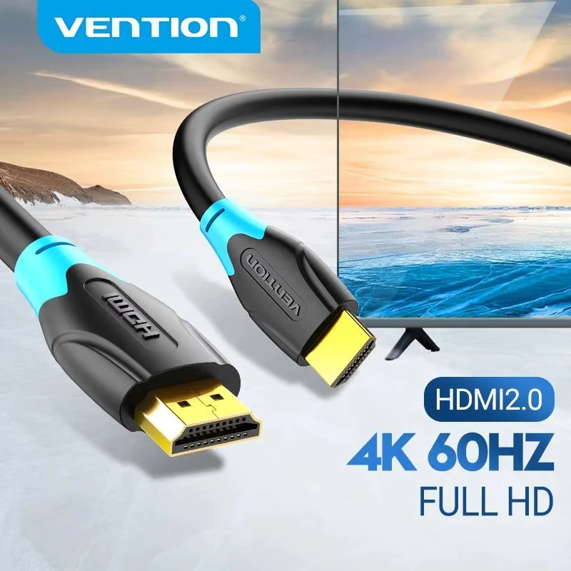 Vention HDMI Cable 4K@60Hz 3m 5m HDMI 2.0 Cabo for Xiaomi Box PS4 HDMI Splitter Switch Apple TV Video Audio Cord HDMI 2.0 Cable