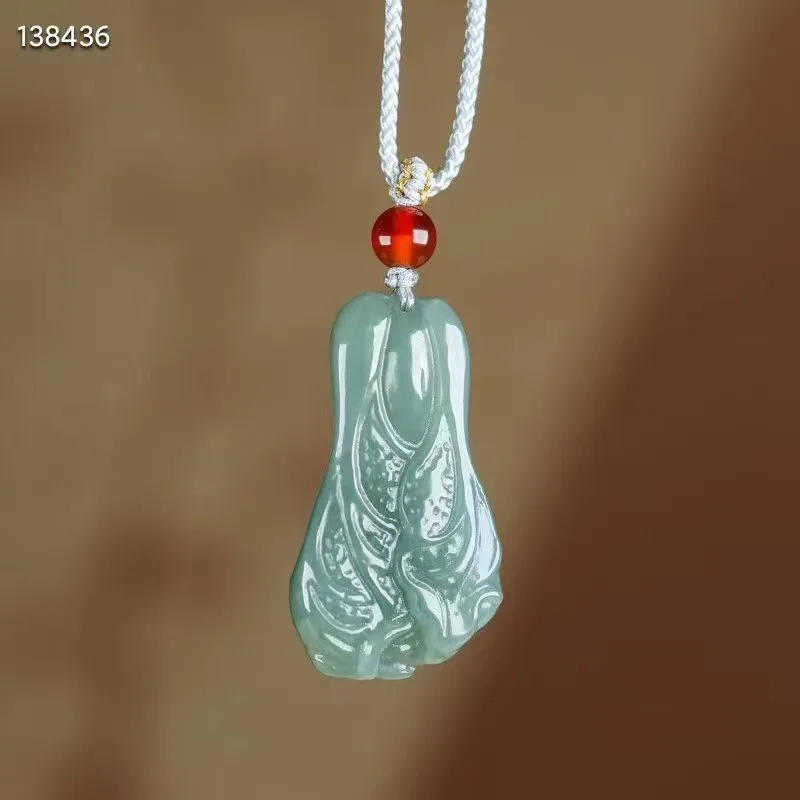 

Natural real cyan hetian jade grave Chinese cabbage pendant jewellery necklace auspicious for woman man gifts Attracting wealth