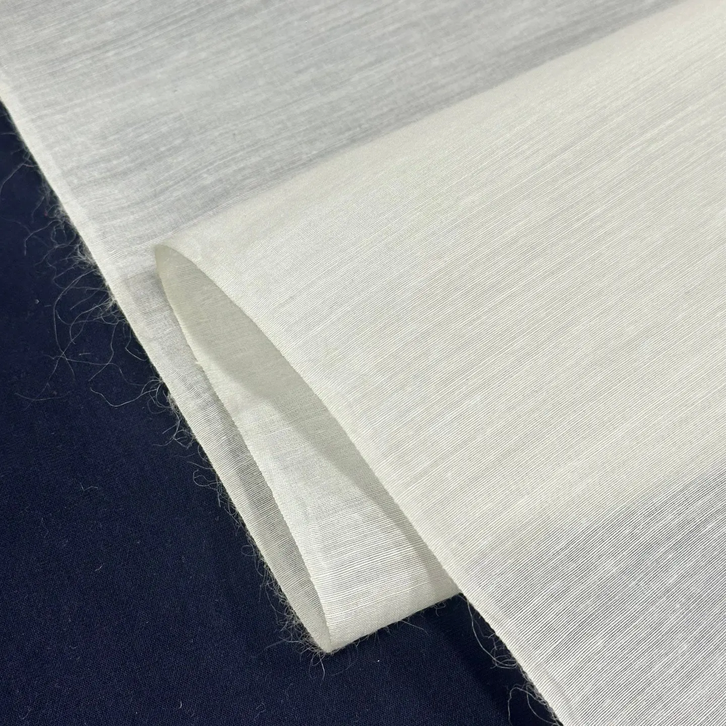 Ivory 18 Momme Silk Linen Blend Designer Fabric Subtle Woven Pattern for Garment Sewing, Material for Creative Sewing