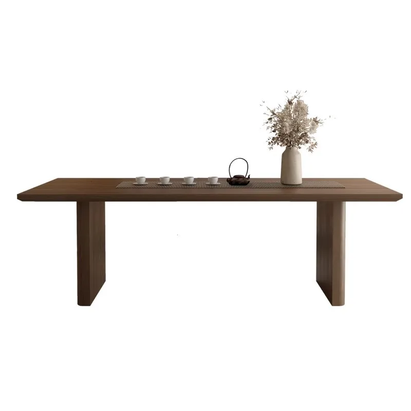 

Modern simple solid wood tea table and chair combination,home large board tea table,tea drinking office reception tea table
