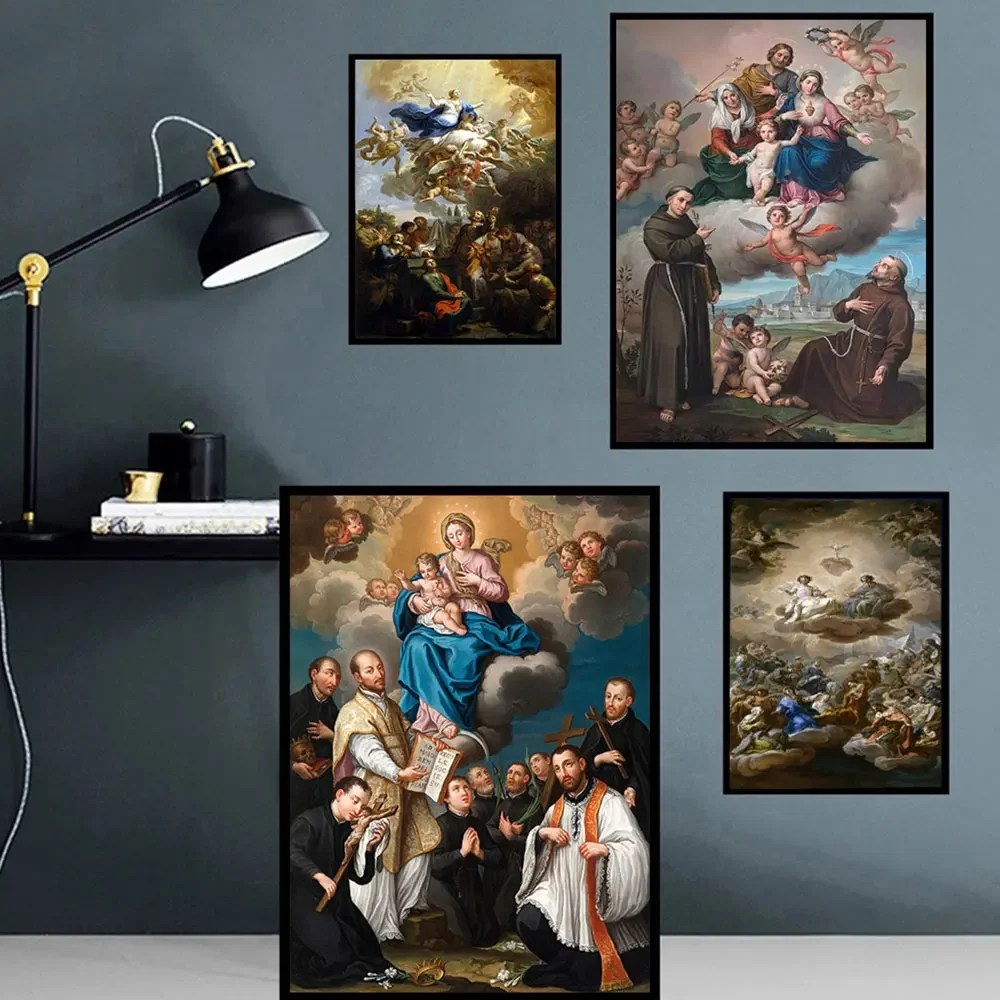 ملصق صورة ديني عتيق ، طباعة مسيحية ، تبدل المسيح ، لوحة قماشية ، صورة فنية جدارية للغرفة ، ديكور منزلي #3