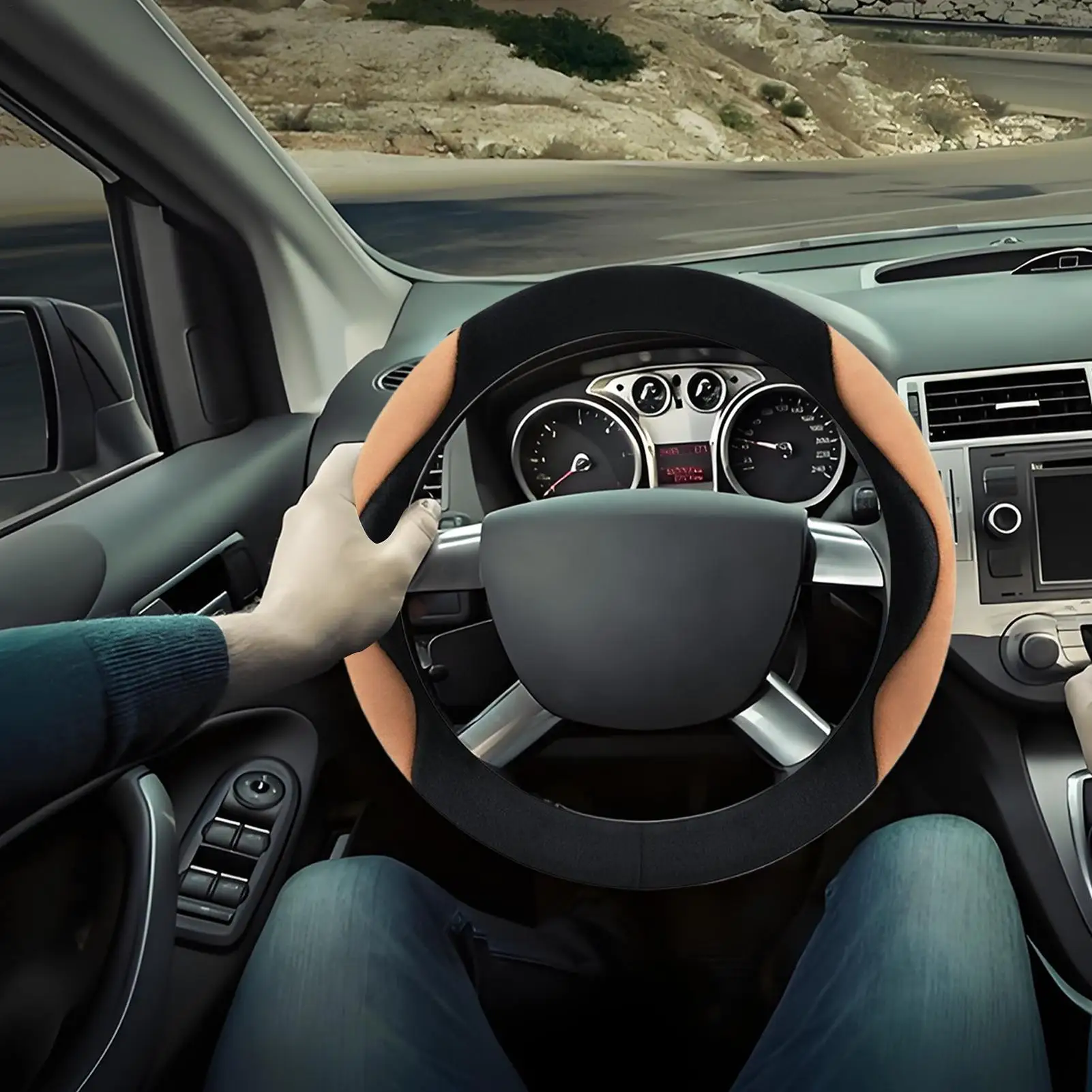 

Cute Steering Wheel Cover Comfortable Anti-Slip Cute Protector Car Steering Wheel Warm Cover for Protection Maintenance Care