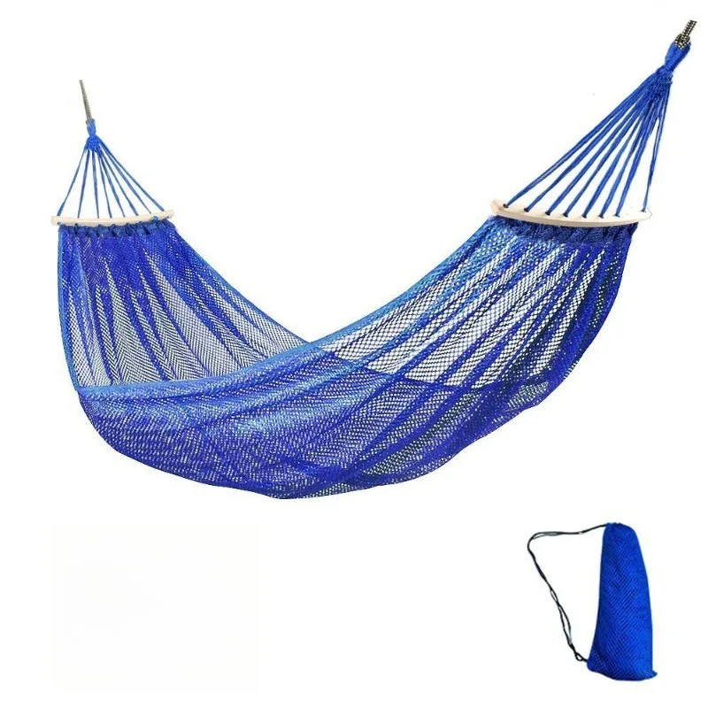 

Индивидуальный широкий гамак из ледяного шелка с защитой от опрокидывания, односпальная дышащая сетчатая кровать-качели, товары для кемпинга и пикников на открытом воздухе для детей и взрослых