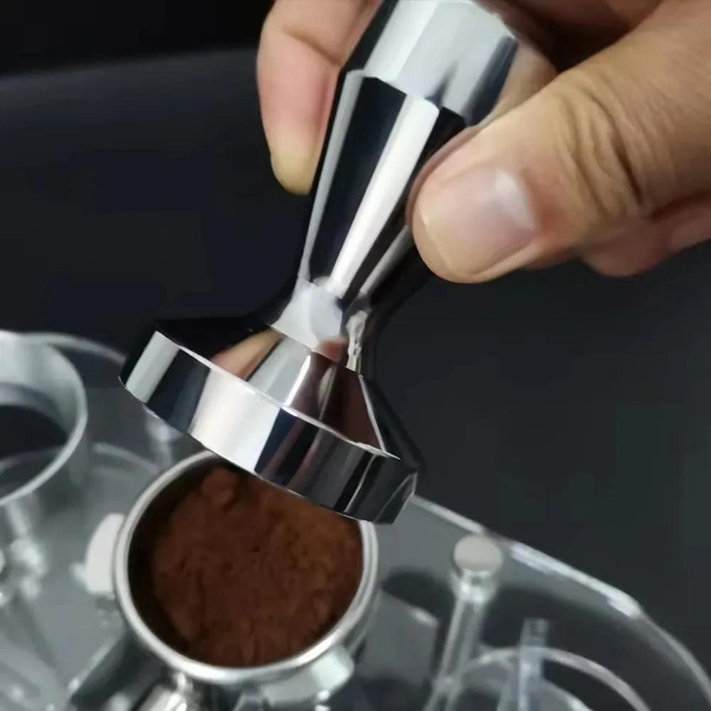 304 Stainless Steel 51mm Tamper for Espresso Machines with Flat Base to Facilitate Even Ground Distribution and Tamping