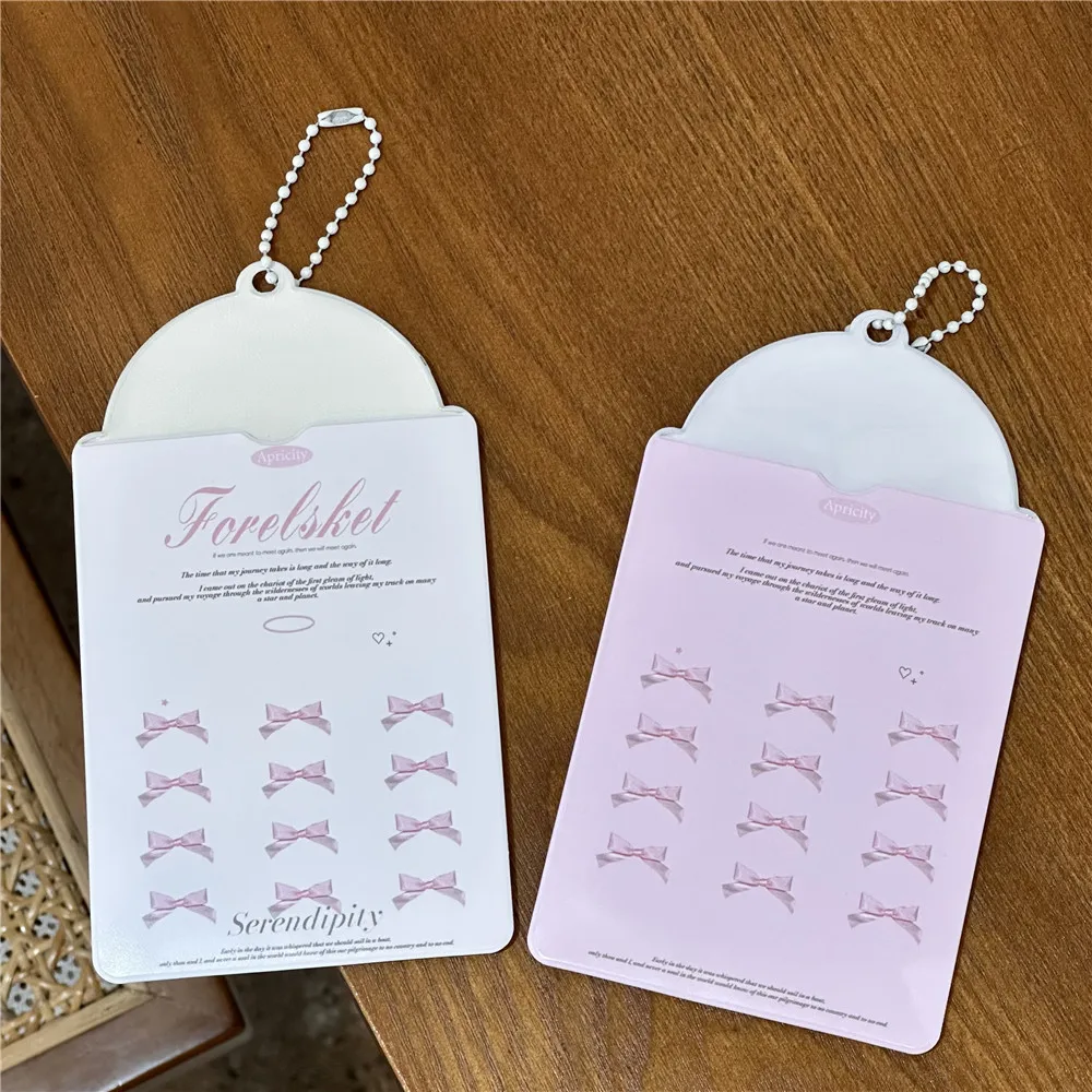 Porta carte in stile dolce balletto 3 pollici Idol Photcards maniche protettive Kawaii Bow Cards Cover