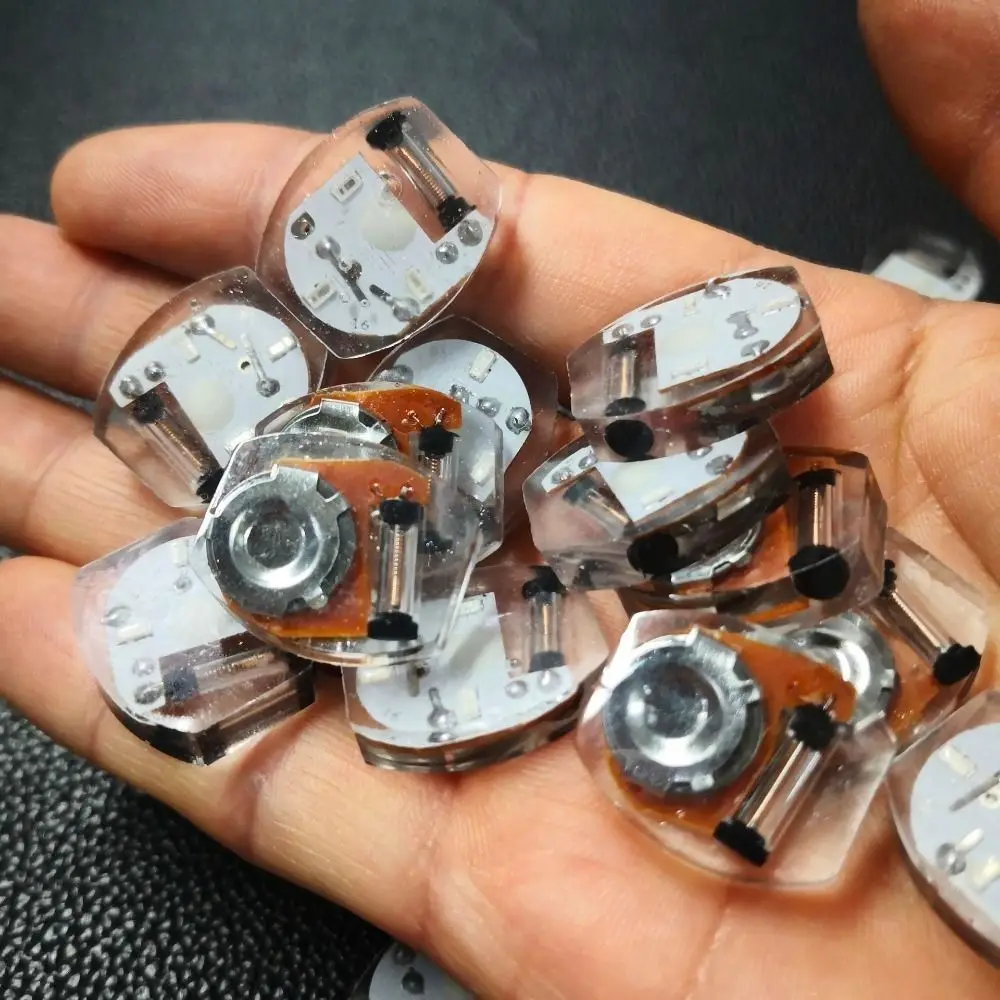 10Pcs Shoe Decoration Plastic LED Shoe Light Miniature Glowing Vibrating Light Luminous Hole Shoes Lamp Woman Men