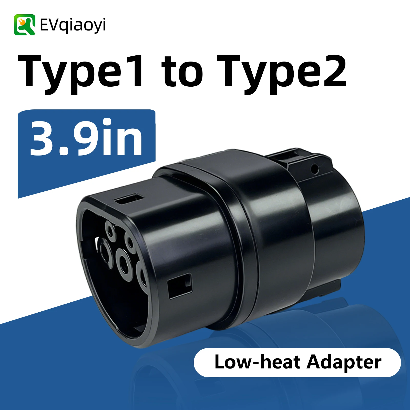 

EVqiaoyi Type 1 to Type 2 EV Charging Adapter 32A 7KW Heat-Resistant Converter Charging Accessories for Type2 Electric Vehicles