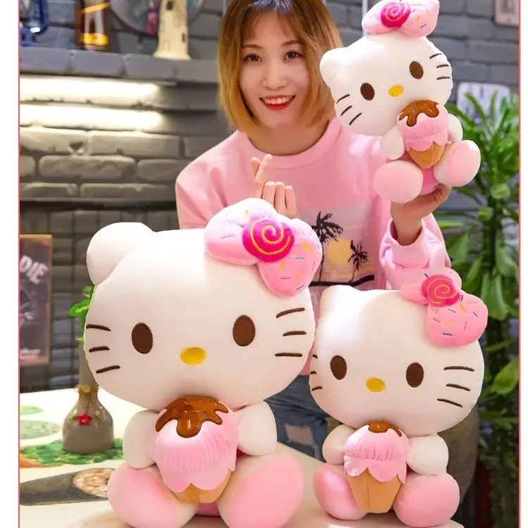 مرحبا كيتي سانريو أريكة الديكور ، الآيس كريم KT القط ، كاواي ، فائقة النعومة ، هدية عيد ميلاد الأطفال ، غرفة الأثاث ، جديد