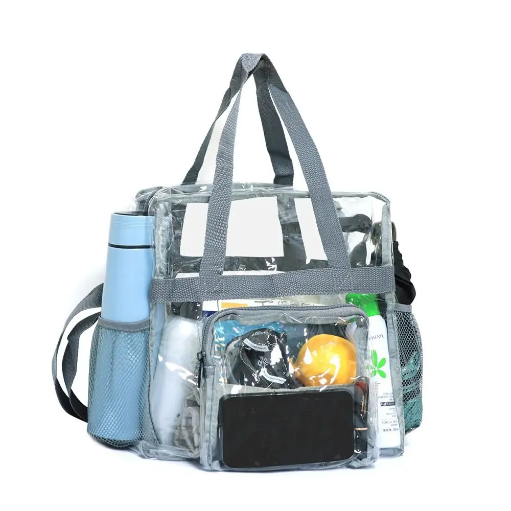 Large Capacity Clear Bag Stadium Approved PVC Clear Purse Clear Crossbody Bag  for Concerts Sports Festivals