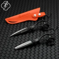 Tijeras de peluquería HISADA 6,0 6,5 7,0 tijeras de revestimiento negro avanzado, tijeras de peluquería profesionales de acero VG10