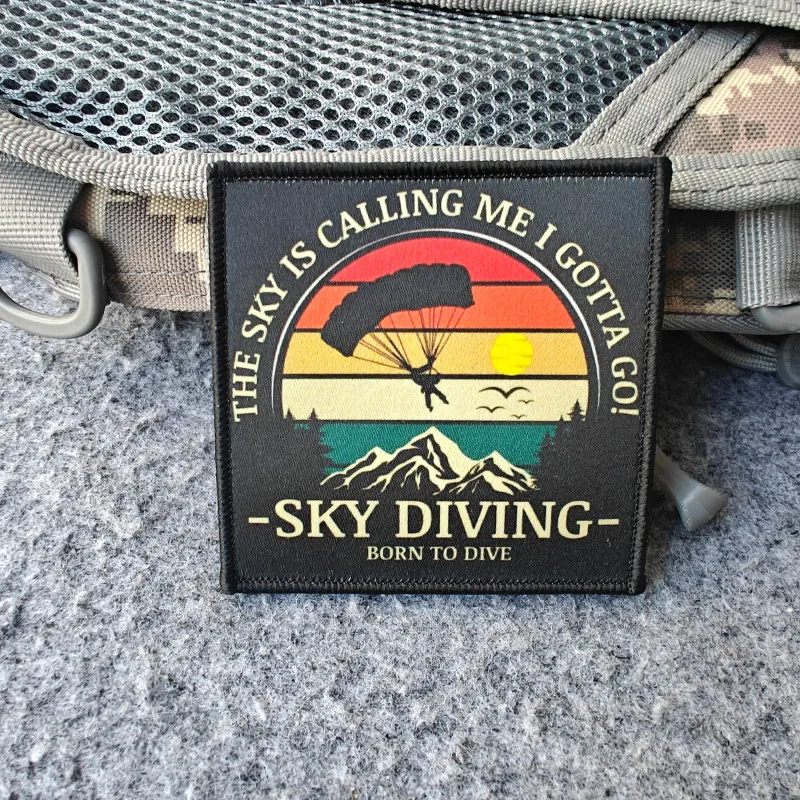 2026 Neuer Taktischer Patch, SKY DIVING Moral-Abzeichen, Für Kleidung, Hüte, Rucksäcke, Taktische Ausrüstung, Klettverschluss
