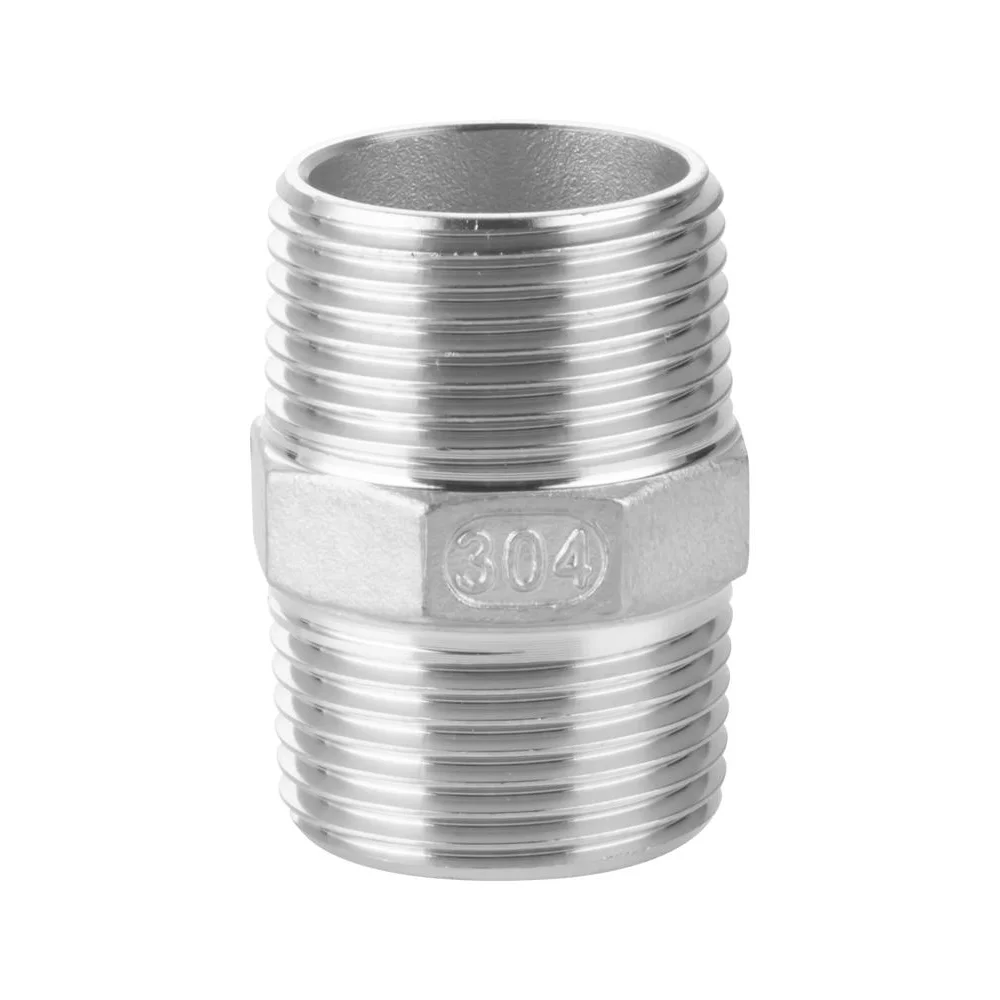 1/8 "1/4" 3/8 "1/2" 3/4 "1" 1-1/2 "2" 3 "4" BSP NPT Maschio Esagonale Tettarelle Da Biberon 201 304 316 Tubo In Acciaio Inox Raccordo Accoppiatore Connettore