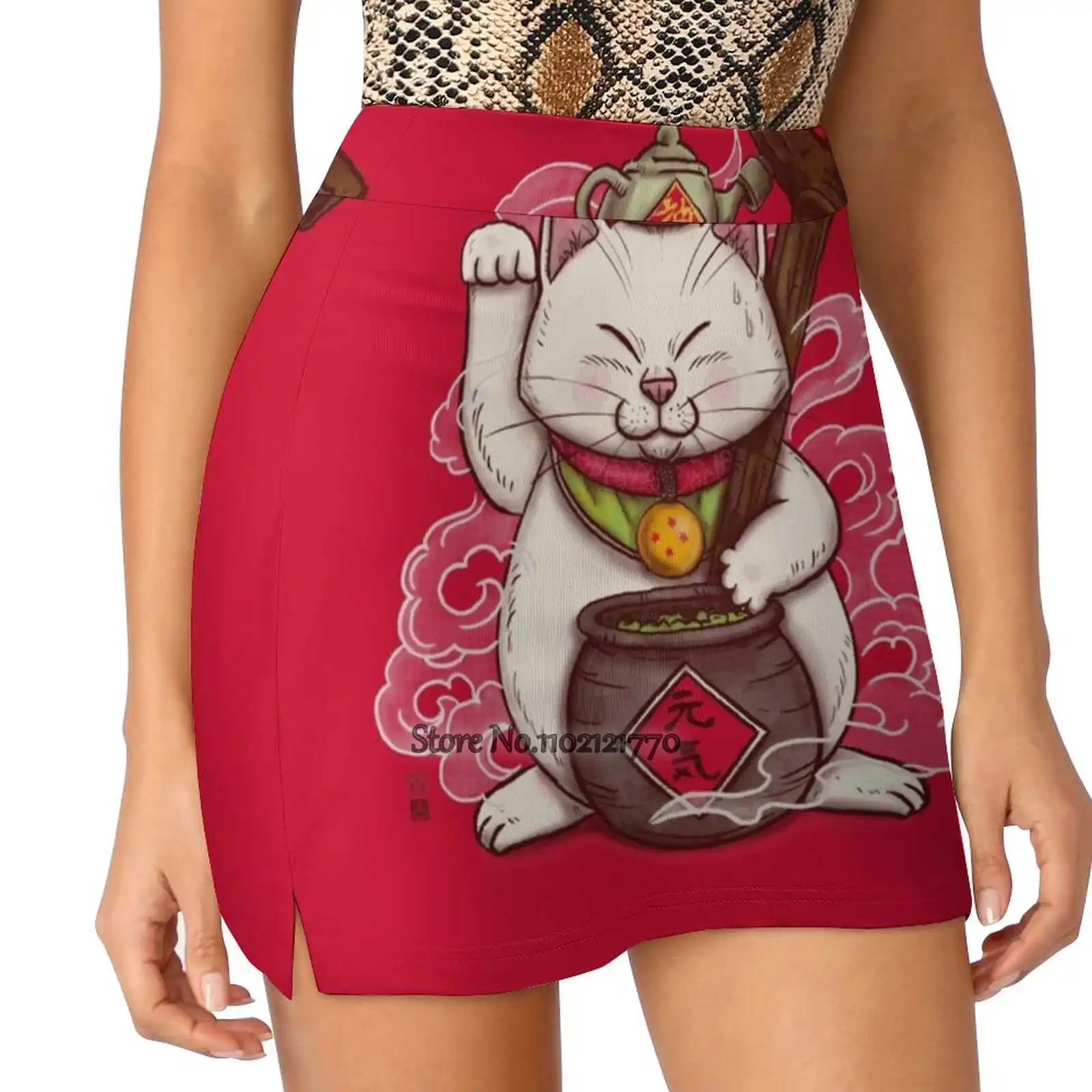 Maneki Senbyo Women Tennis Skirts Golf Badminton Pantskirt Sports Phone Pocket Skort Cat Kitten Neko Korin Karin Maneki Japan