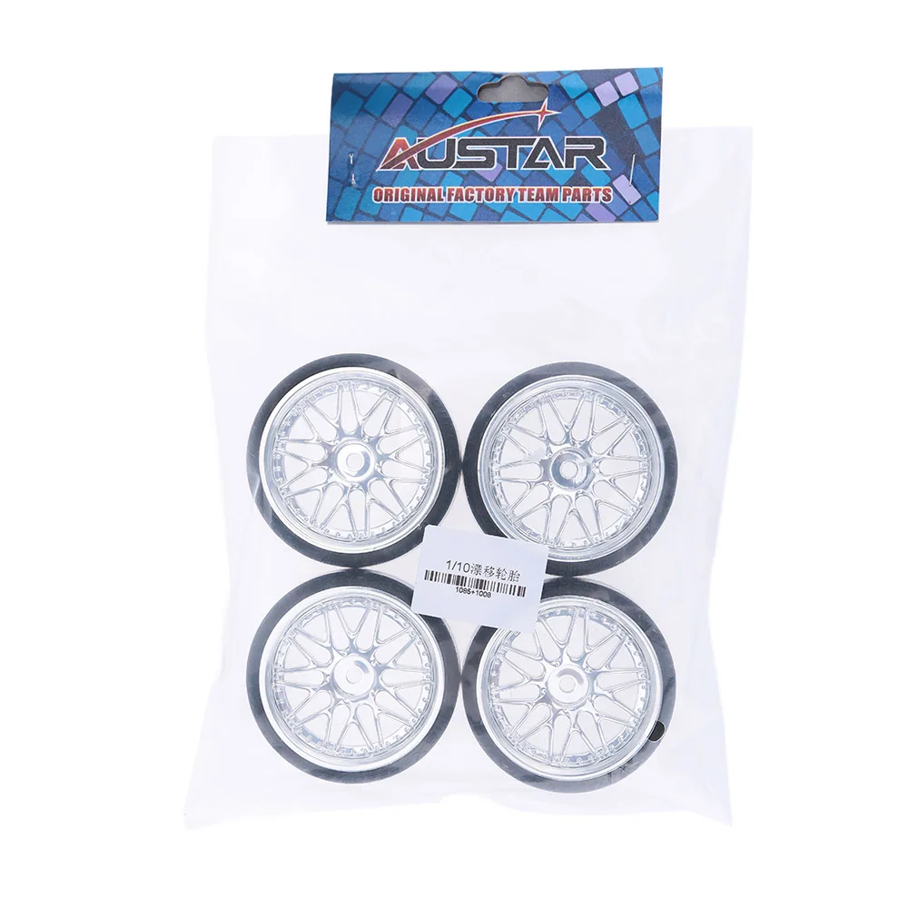 4Pcs/Set 1/10 Drift Car Tires Hard Tyre Replacement for TRX HSP Tamiya HPI Kyosho On-Road Drifting Car