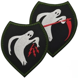 Lightning Ghost Army Death Sickle Embroidered Patches Tactical Morale Badge Hook and Loop Armband Backpack Stickers