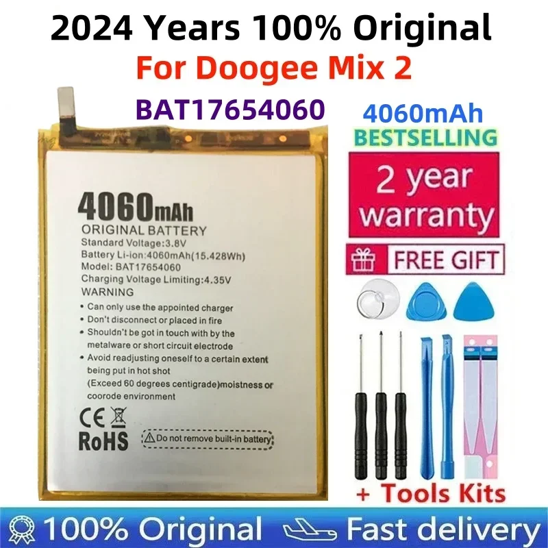 

100% Original New Doogee Mix 2 Battery 4060mAh Polymer Li-ion 3.8V Batteries For Doogee Mix 2 Phone BAT17654060