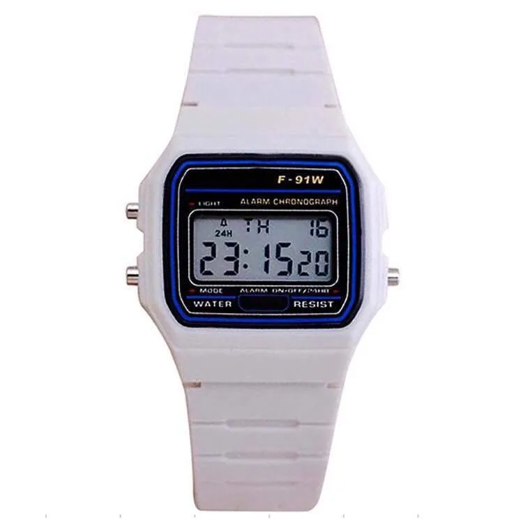 Reloj Digital cuadrado multifunción para mujer, reloj de lujo de marca superior, Harajuku, silicona WR F91W, LED, electrónico, resistente al agua