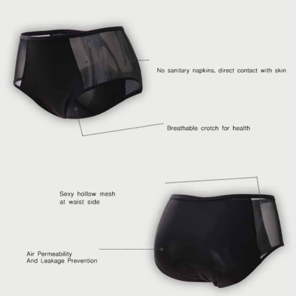 Drop shipping Women's High-waisted Lace 4 Layer Leak-Proof Absorbent Panties for Menstrual Periods and Postpartum Incontinence - view 6