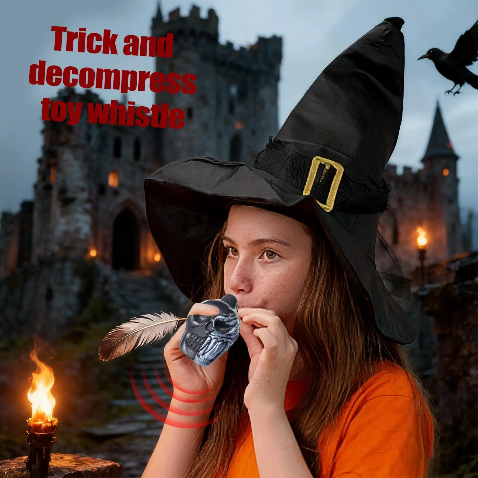 ของเล่นกลางแจ้ง นกหวีด หัวกะโหลกสไตล์โกธิค ของสะสมแปลกตาสำหรับฮาโลวีน อุปกรณ์ประกอบฉากหัวกะโหลก ของเล่นเสียงกรีดร้อง ของสะสมสำหรับเล่นตลกในห้องเรียน คอสเพลย์