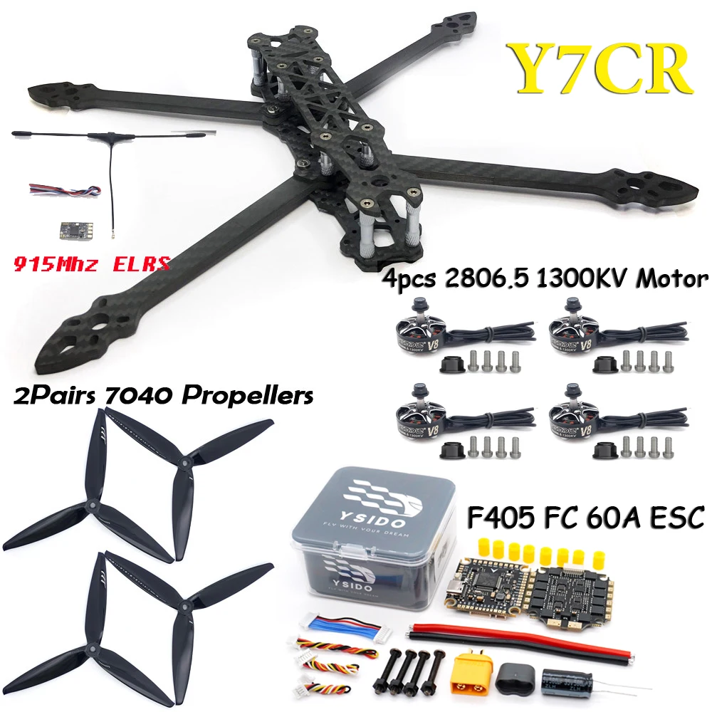

MARK4 7inch 295mm Frame Kit 2806.5 1300KV Brushless Motor F405 FC 60A ESC 7040 Propeller 2.5W VTX Camera for 7inch FPV RC Drone