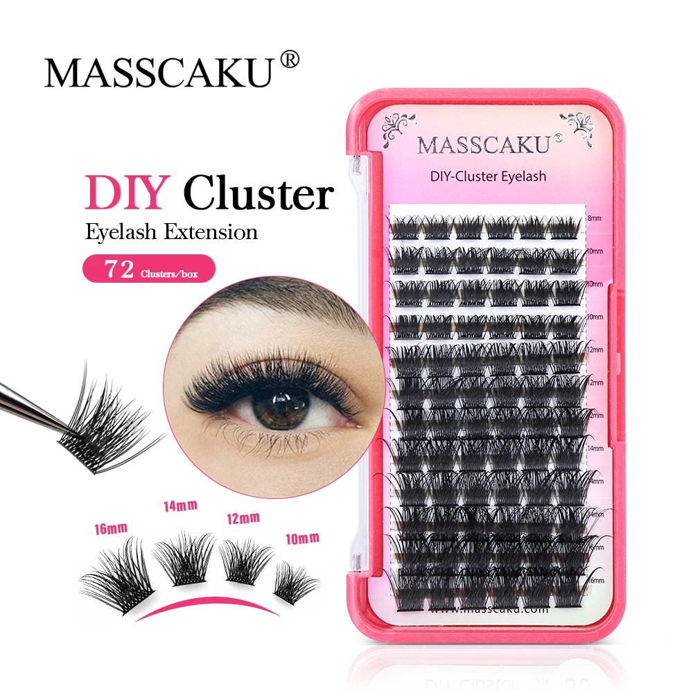 

MASSCAKU DIY Clusters Lashes Premade Volume Fans Self-application Segmented False Mink Eyelashes Extensions Supplies