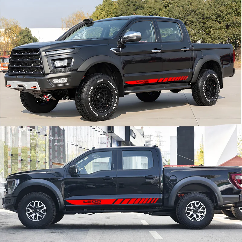 

2Pcs Car Long Side Stripes Stickers For Mitsubishi L200 Triton Auto Sports DIY Vinyl Film Styling Decals Car Tuning Accessories