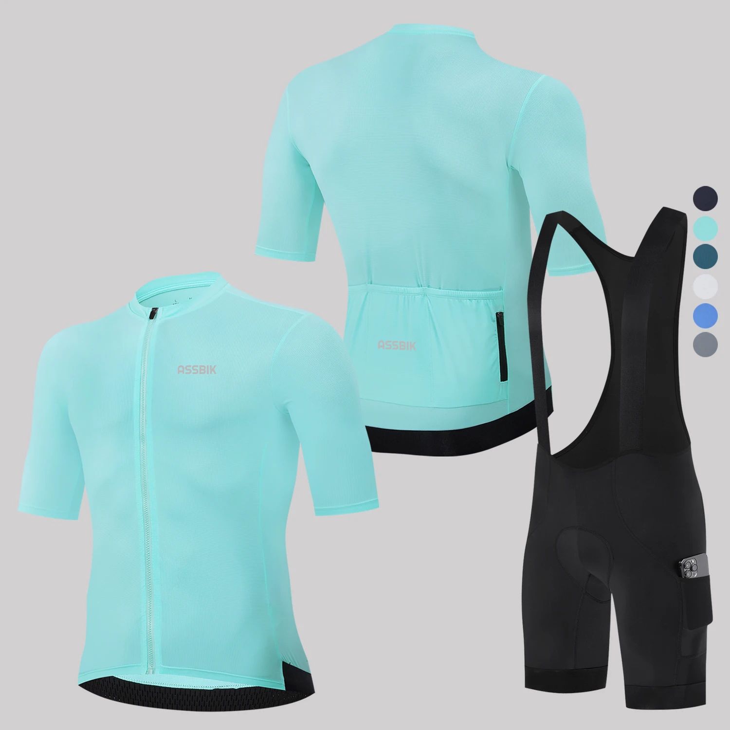 

ASSBIK Summer New Cycling Jersey Sets Breathable Bike Clothing Suit Bibs Shorts Short sleeve Bicycle shirt Quick dry MTB Uniform