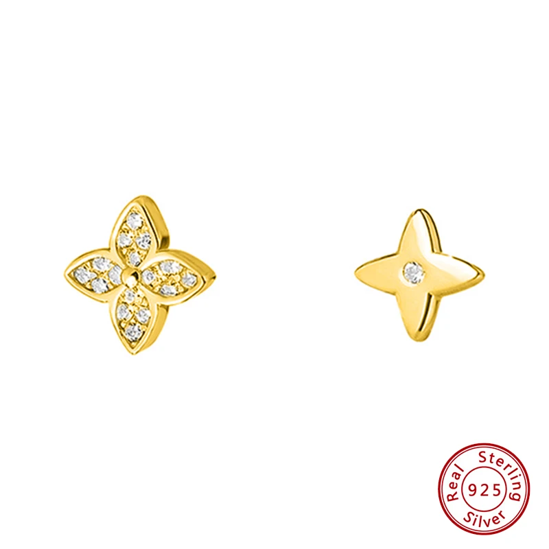 

Earrings 925 Sterling Silver Original Certified Four Leaf Clover Earrings for Women Luxury Jewelry Factory Direct Sales