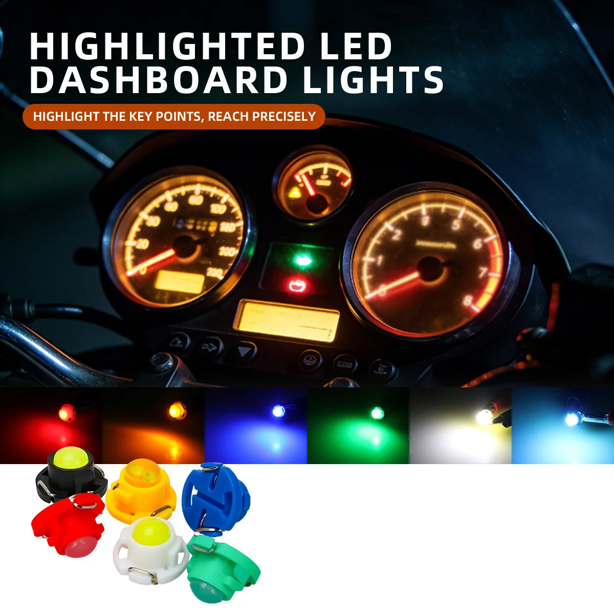10PCS T4.7 LED Bulbs COB SMD Car Interior Dashboard Map Warning Indicator Instrument Lamp Multicolor Choose Auto Accessories