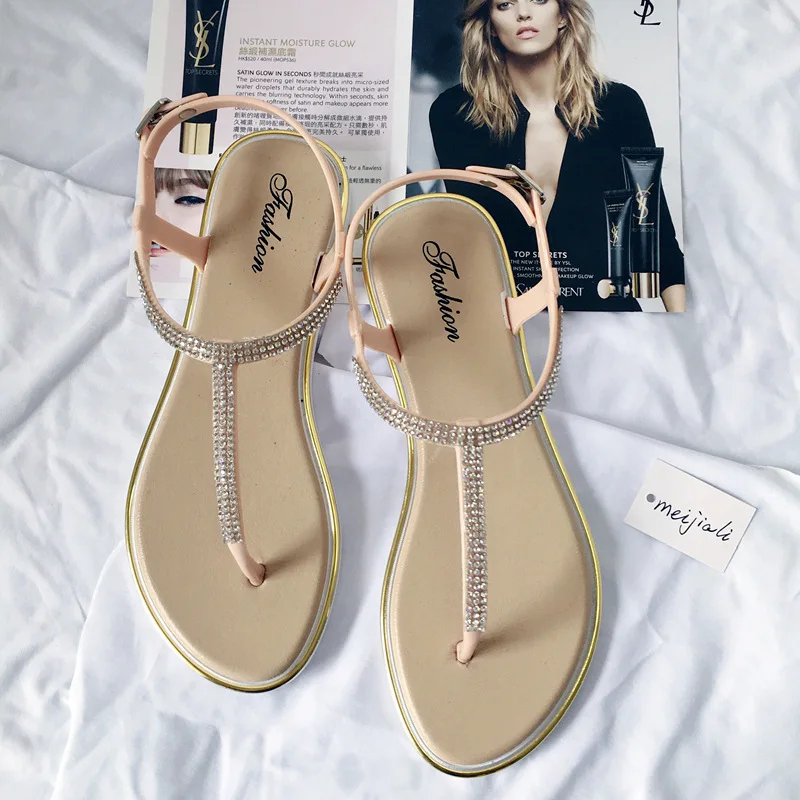 

Kids Party Flat Wear Party Ceremonial Shoes Summer Children's Shoes Girl Flip-flop Sandals Students Hundred Breathable Sandals