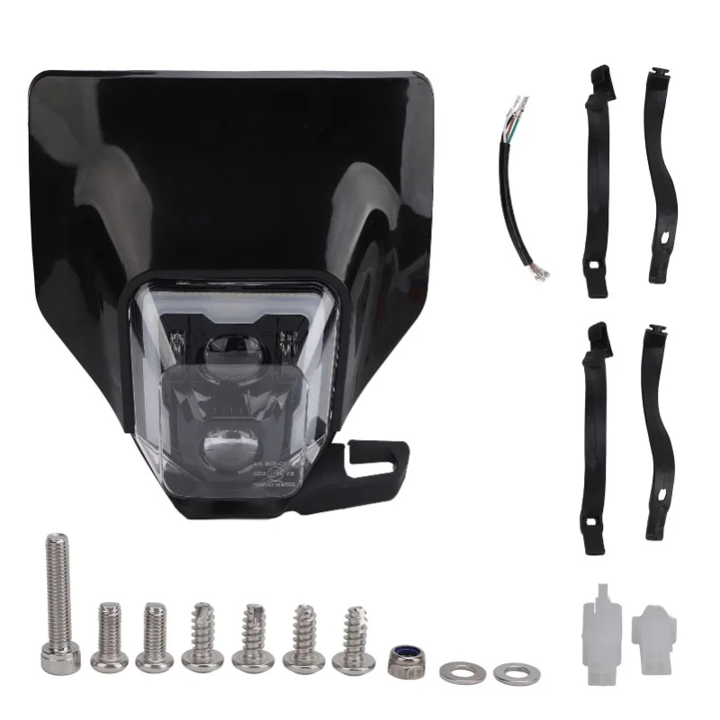 

Motorcycle Headlight Assembly Round Convex Bulbs Dirt Bike Headlamp With DRL High Low Beam For FE 250 350 450 501 2017-2019