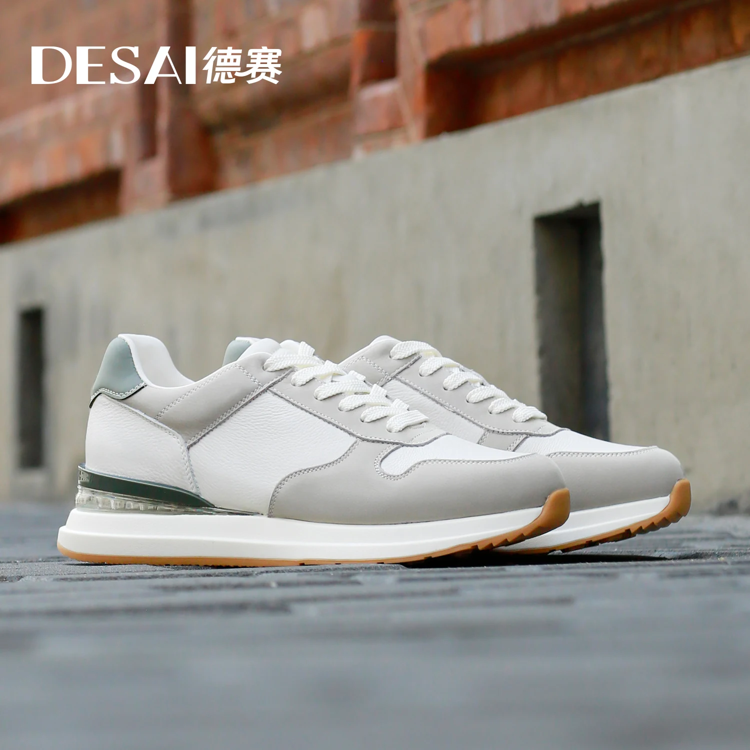 DESAI Men Casual Shoes Genuine Leather Thick Bottom Air Light Male Sneakers Laces Up Breathable 2023 Fashion New Arrival