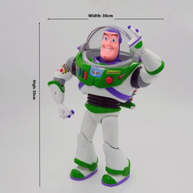 新しい本物の 33 センチメートルディズニートイストーリーバズ・ライトイヤー宇宙船サウンドモデル人形デスクトップコレクションアクションフィギュアモデルおもちゃ