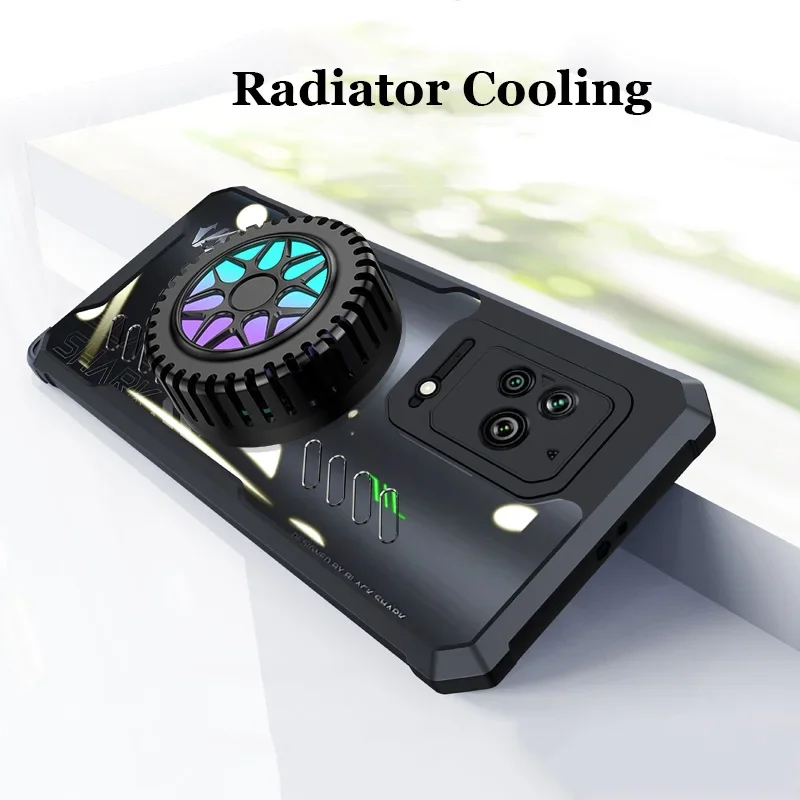 

For Black Shark 4S 5 Pro Transparent Cooling Heat Dissipation Cases Magnetic Sheet Silicone Soft Protect Back Cover Phone Case