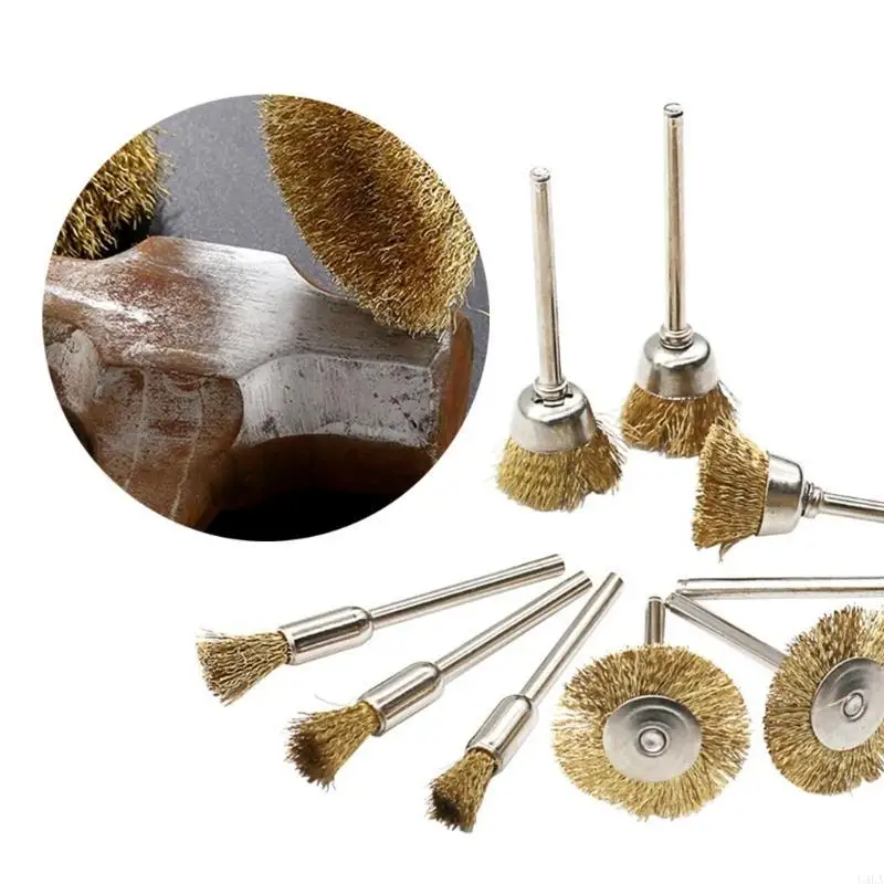 

U4LA 30Pieces Copper Wire Brush Wheel T-Shape /Pen-Shape /Bowl-Shape Cleaner Brushes