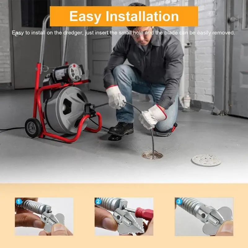 Imagem -03 - Aço Carbono Corte Cabeça Tubo Removedor Pipeline Cleaner Tool Dragagem de Esgoto Casa Hotel Shopping Pia Pcs