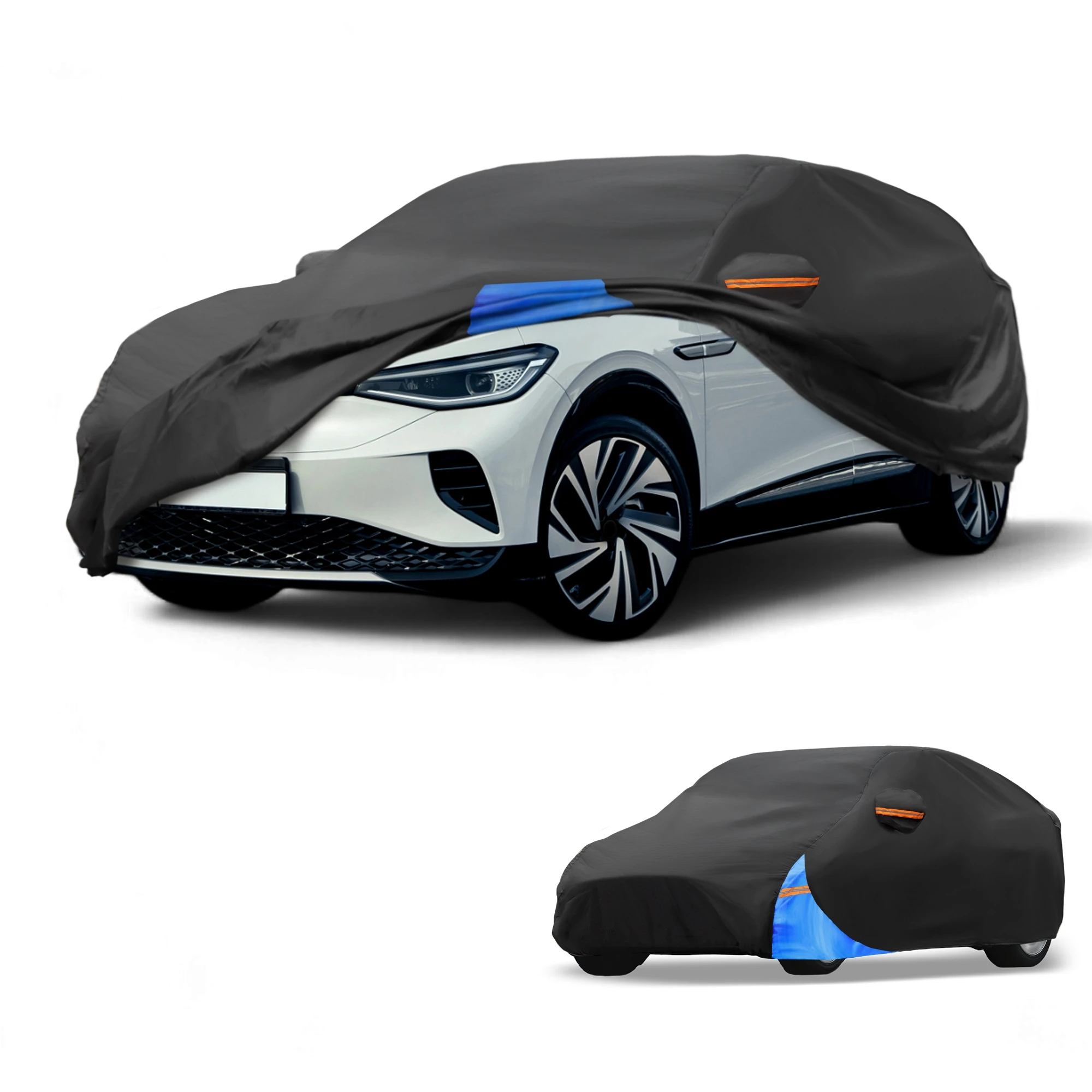 

Автомобильный чехол Motoforti, водонепроницаемый, всепогодный для VW ID.4 2022-2024, черный, синий 210D-PU