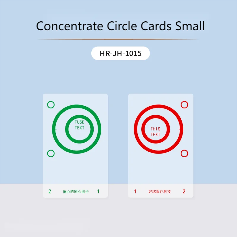 Translucent Eccentric Circle Cards Set Free Space Fusion VT Tool for Voluntary Vergence & Binocular Motor Training
