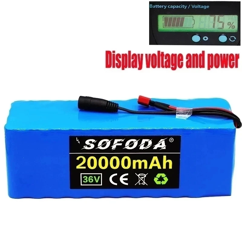 36V battery 10S4P 20Ah battery pack 1000W high power battery 42V 20000mAh Ebike electric bicycle BMS Capacity Indicator+charger