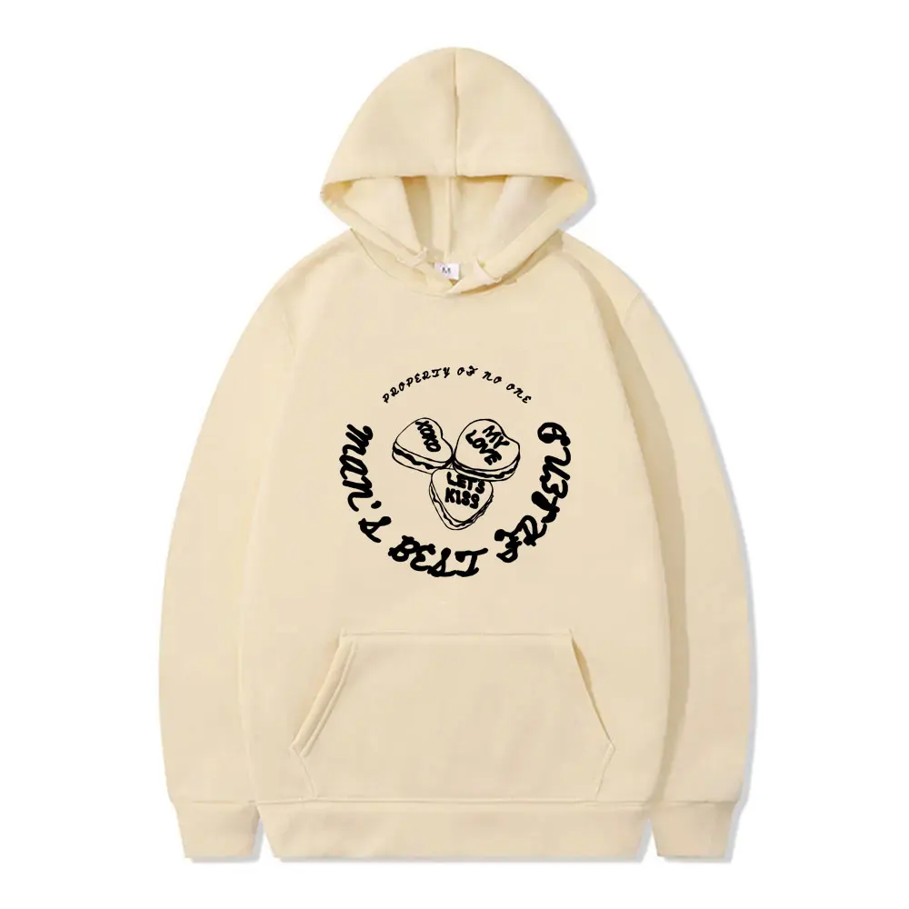 Sabrina Carpenter Man's Best Friend Graphic Hoodie Male Vintage Fleece Hooded Sweatshirt Men's Women's Fashion Oversized Hoodies