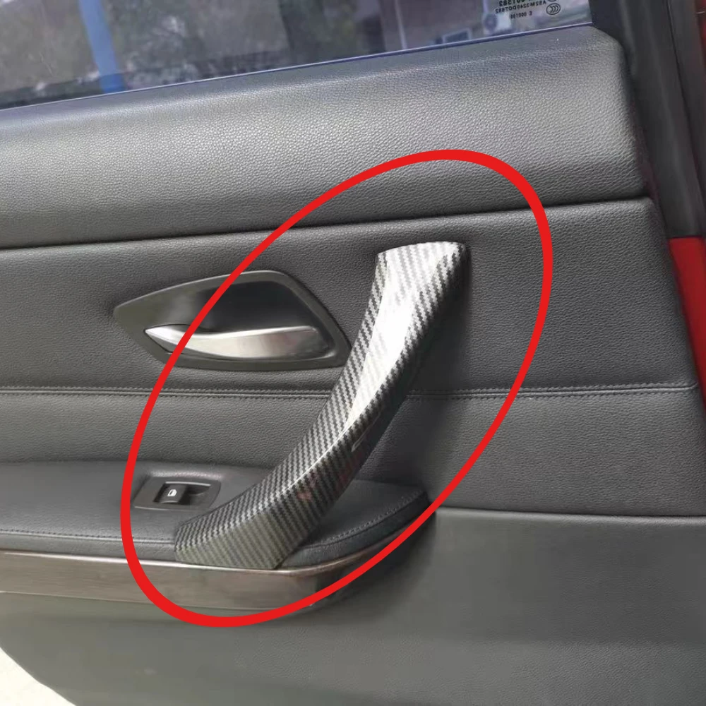

Easy Installation Inner Door Handle For BMW E90 E91 E92 3 Series RHD LHD Carbon Fiber Left Right Door Handle Covers ABS