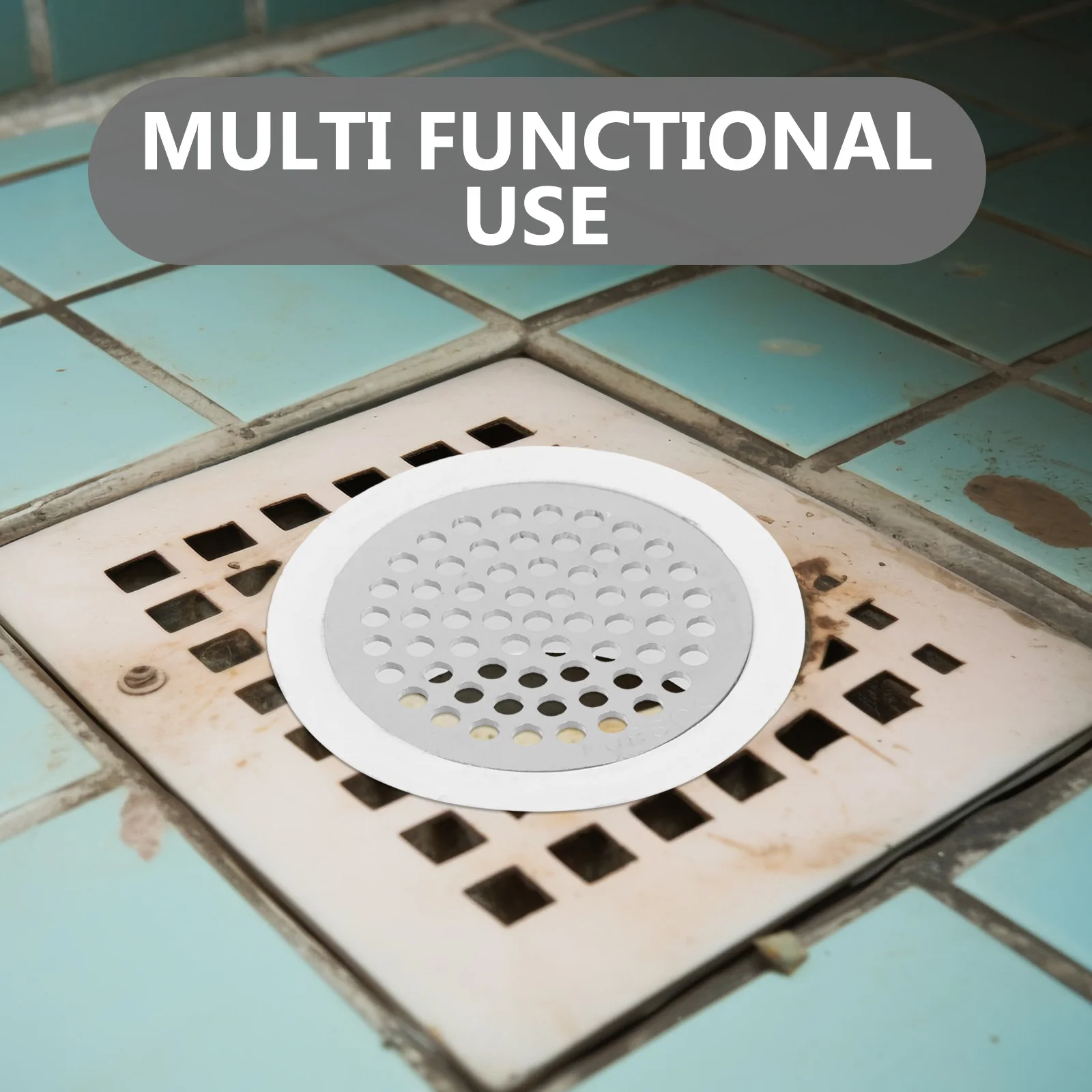 غطاء للصرف المستدير للاستخدام الداخلي في الهواء الطلق، فلتر استنزاف الأرضي عالي السعة، حديقة الشرفة، المرآب، حوض الاستحمام، حوض الاستحمام، البلاستيك #2